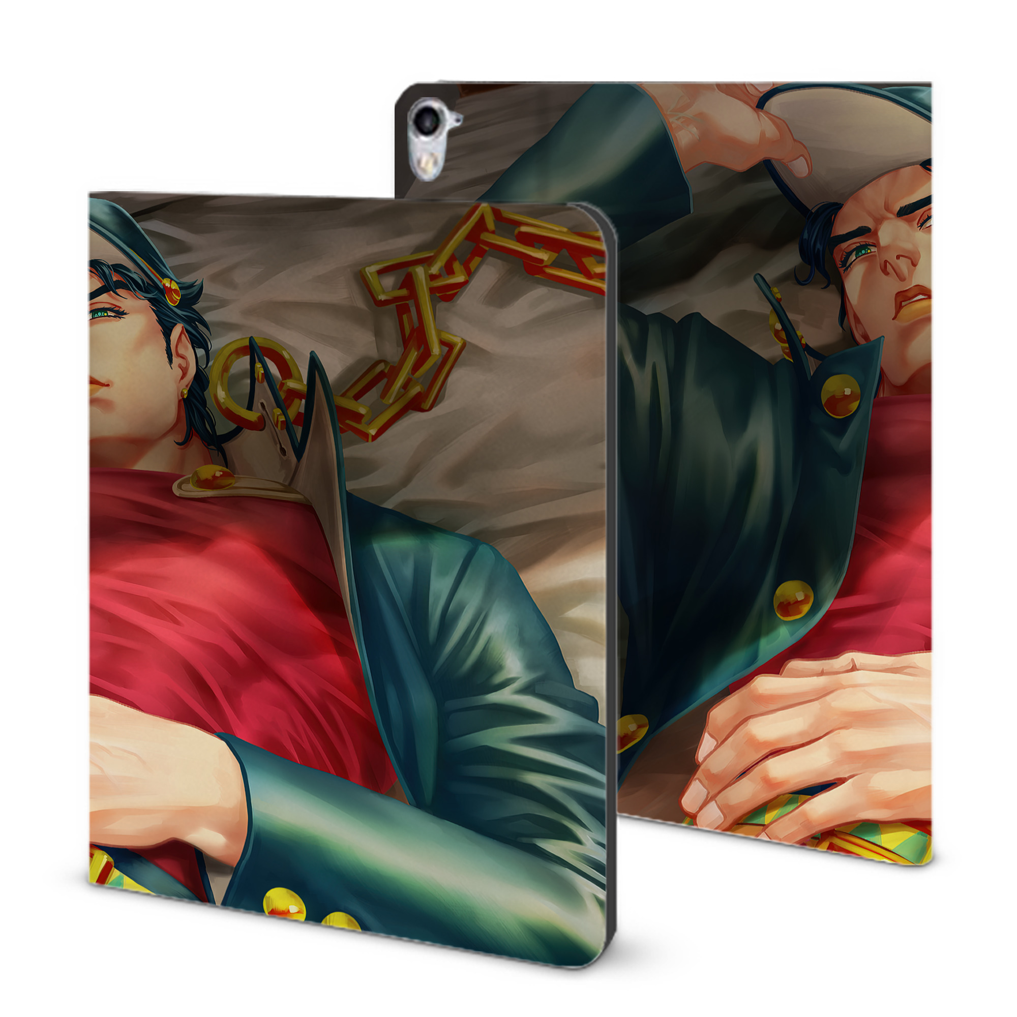 （画像用） ジョジョの奇妙な冒険 JoJo's Bizarre Adventure IPad ケース ブック型 PUレザー TPU 耐衝撃 軽量 薄型 ペン収納なし 全面保護 IPad 各モデル対応